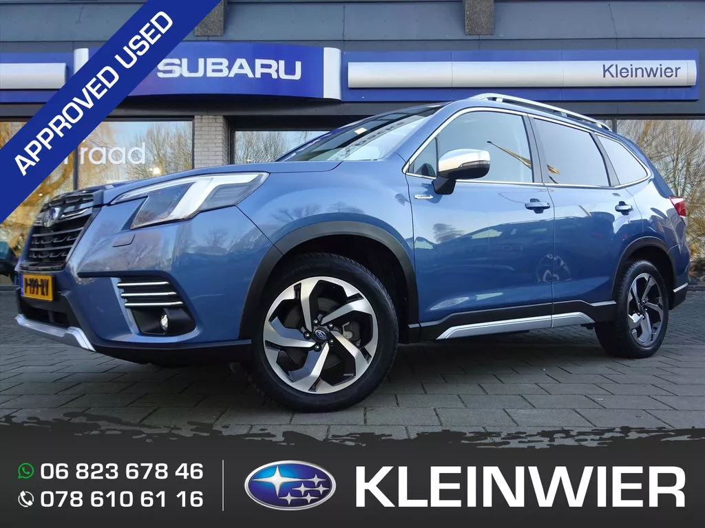 Subaru Forester 2.0i e-BOXER 150pk CVT Premium | Zwart/Bruin Leder | Pano | Navi | Trekhaak  | 5 jaar fabrieks garantie.